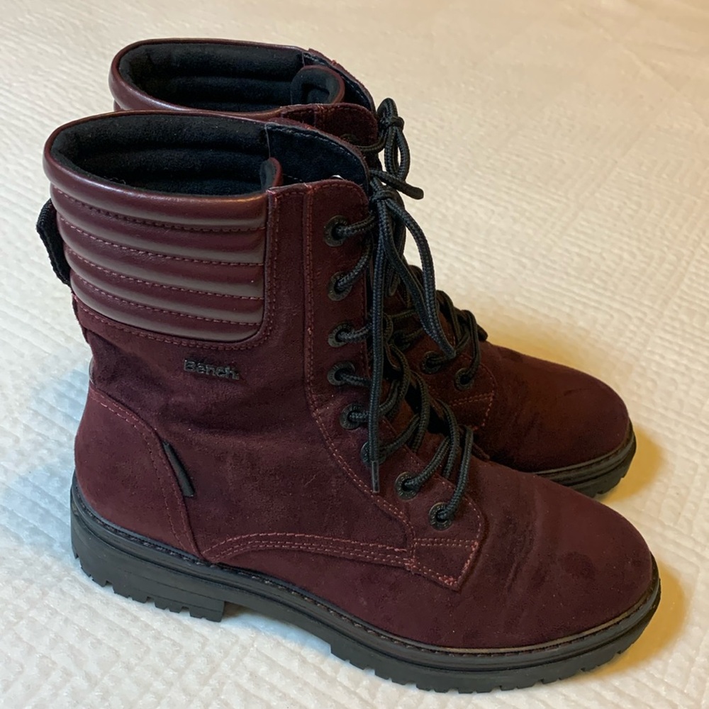 Bench “Jayce” Burgandy Combat Boots, Women’s Size 10